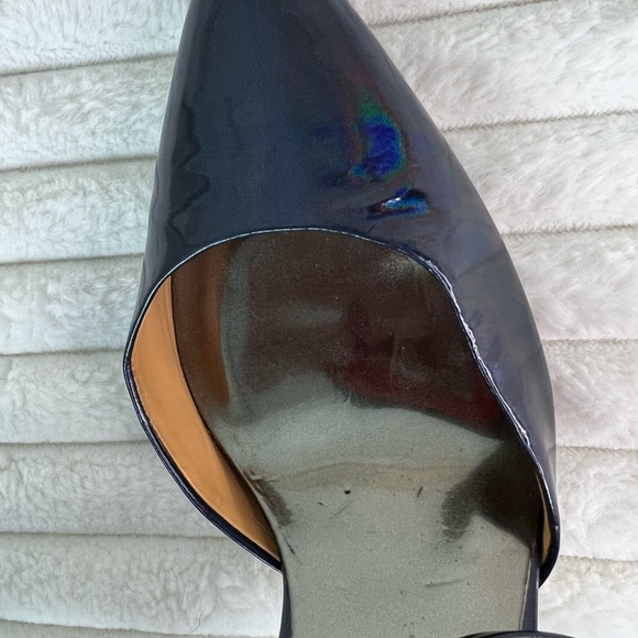 100%Authentic Badgley Mischka Blue Holographic pointy Toe ankle strap Heel Sz 10 - Picture 5 of 6